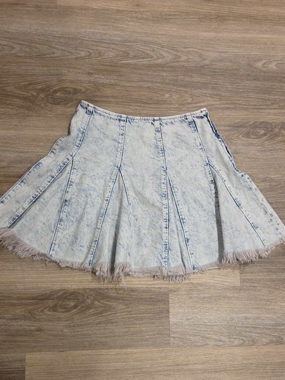 Free People Light Acid-Wash Denim Circle Skirt Size 4